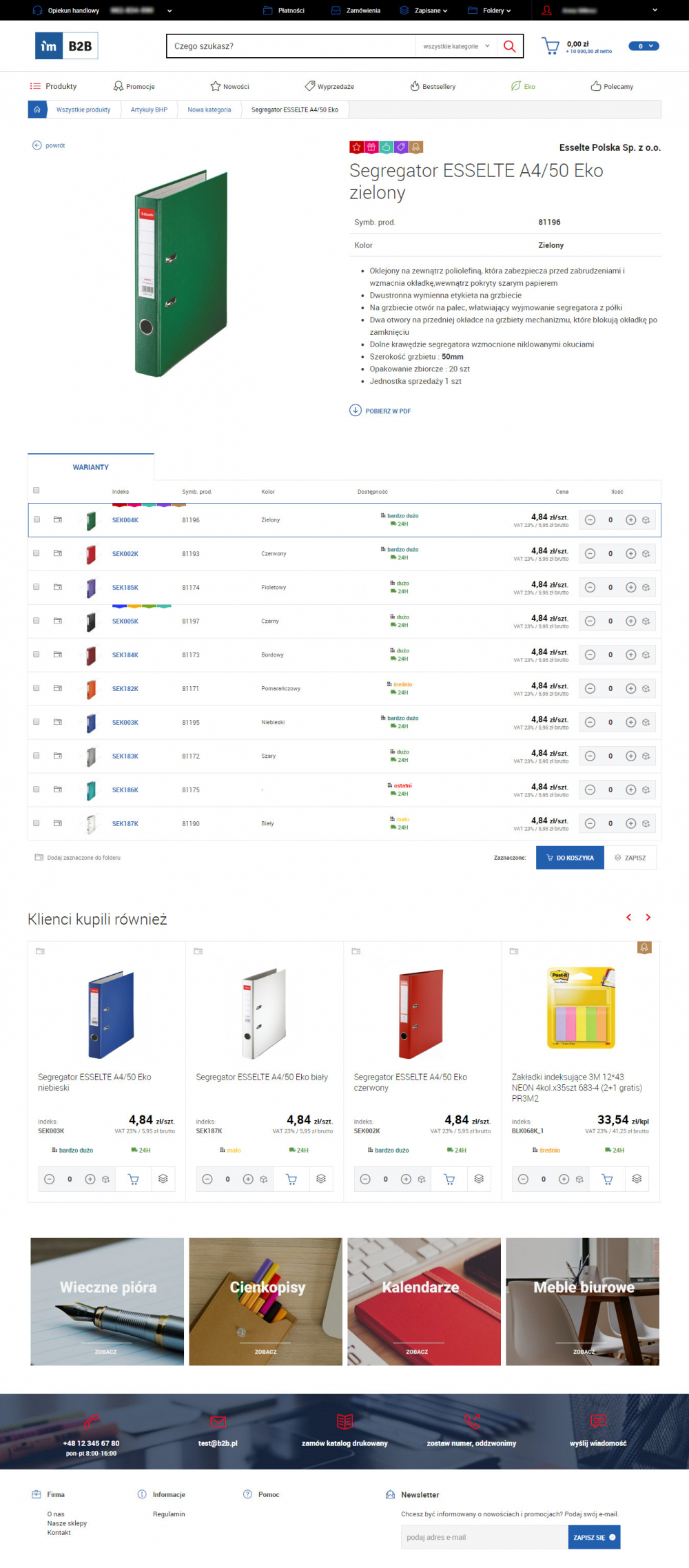 Platforma B2B przeznaczona do integracji z Enova ERP